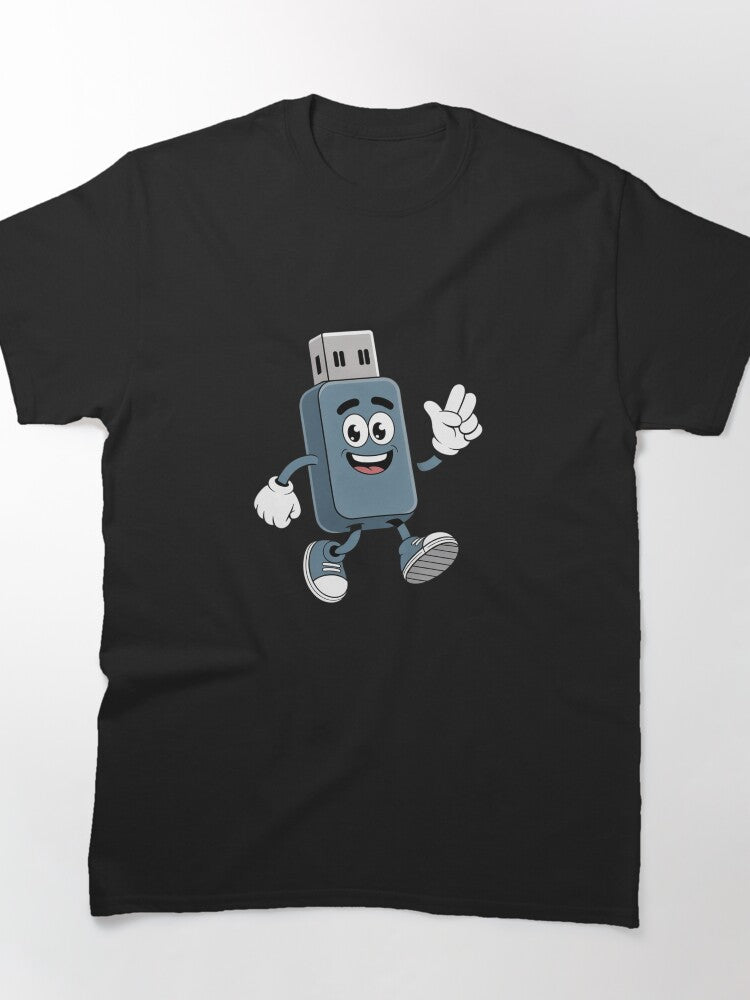 Funny USB Face with Shoes for Tech Lovers Classic T-Shirt