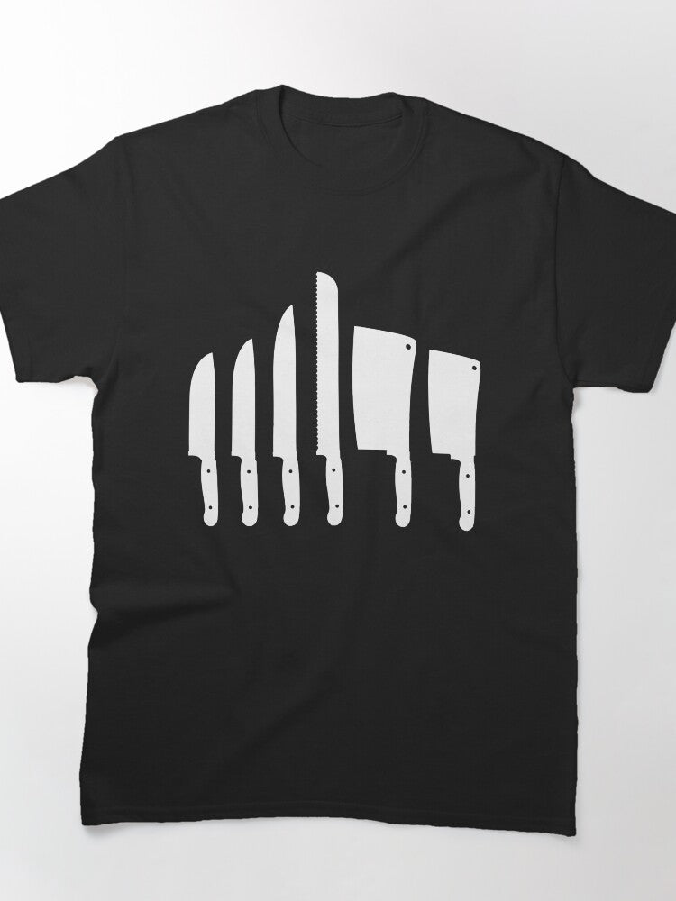 Knife Set Block Butcher Cook Kitchen Classic T-Shirt
