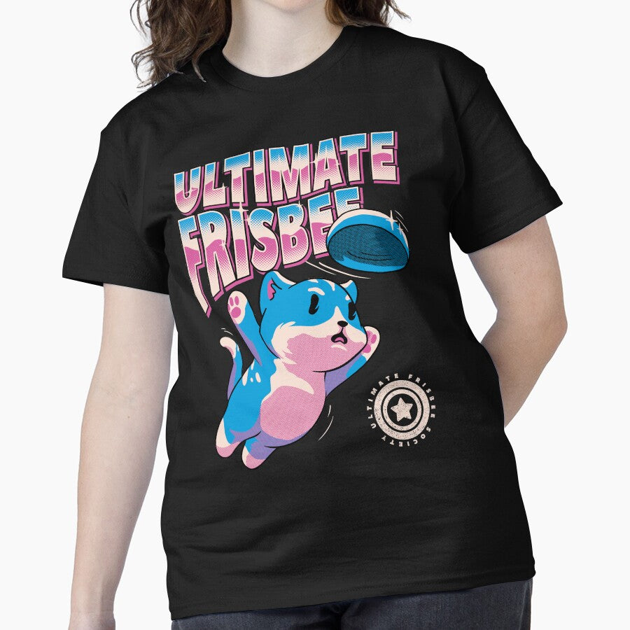Ultimate Frisbee Cat - Retro Frisbee cat Bid Bidginity | Diving for the disc | Perfect Gift for the Pro Ultimate Frisbee Player Professional Merch Pet Mat Bandana Classic T-Shirt