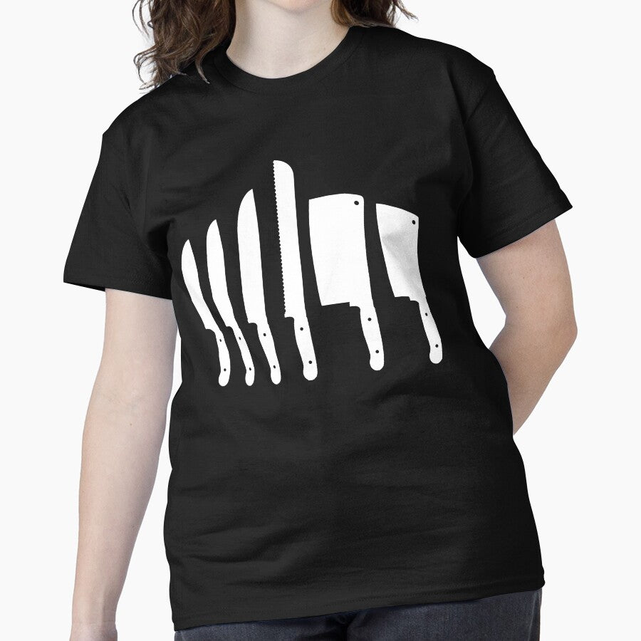 Knife Set Block Butcher Cook Kitchen Classic T-Shirt